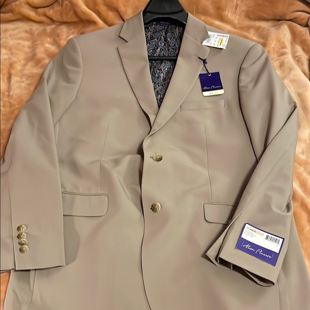 Men's Tan Blazer. Alan Flusser. MWT classic . Size 42 Large.